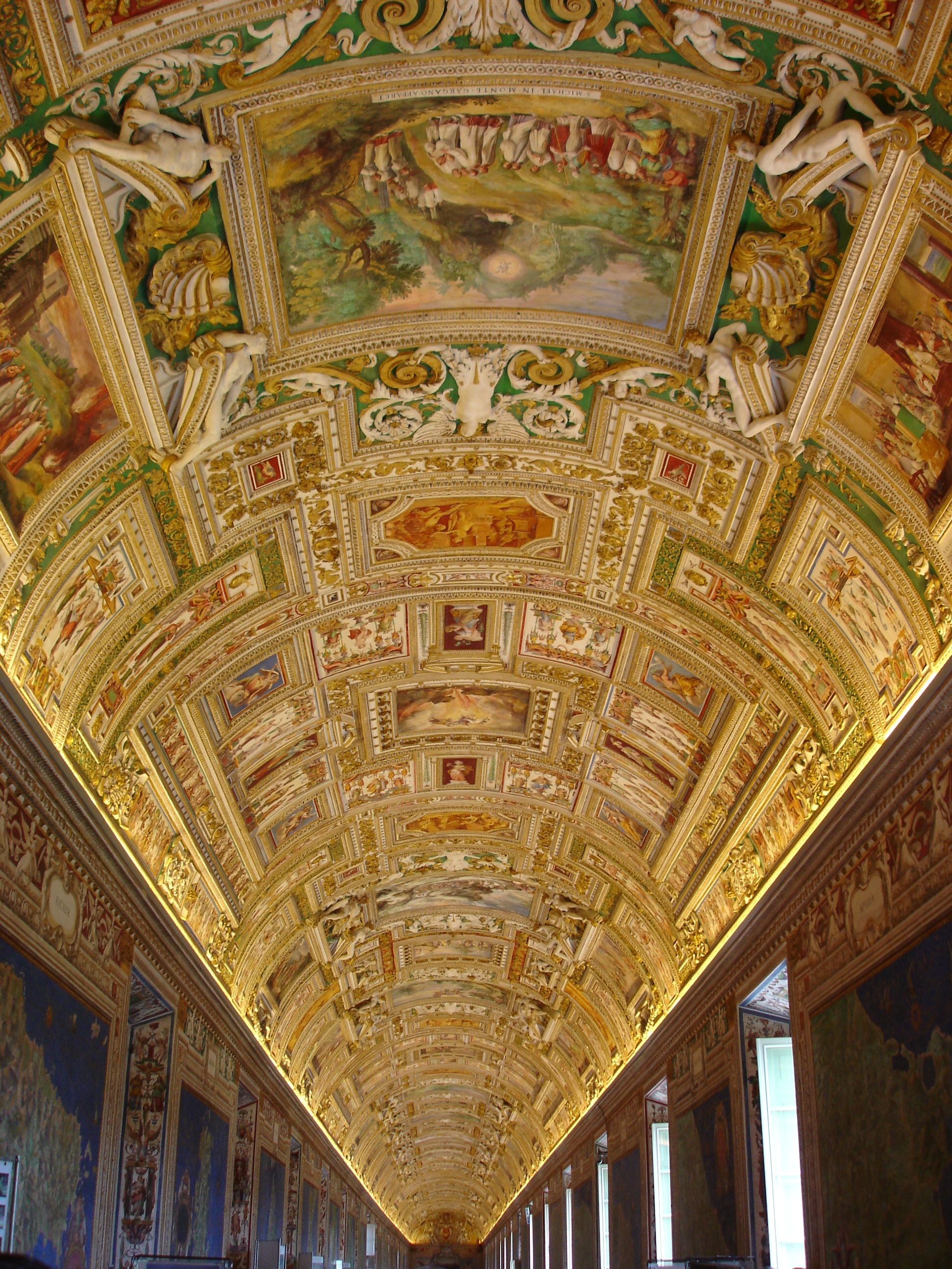 The ceiling of the map room in the <a href="http://mv.vatican.va/StartNew_EN.html">Vatican museum</a>, Rome